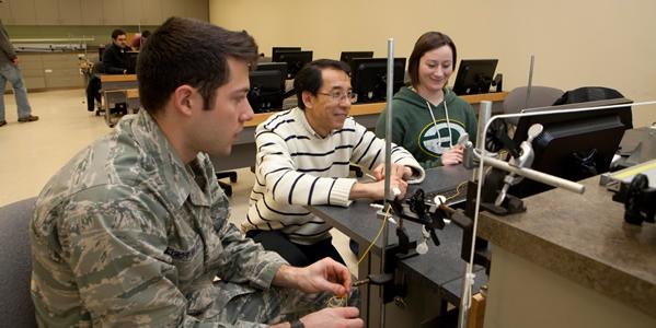 Graphic for Military Students in Physics Lab
